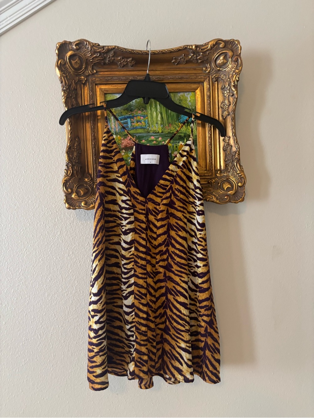 Adrienne Tiger-Print purple & gold yellow Top